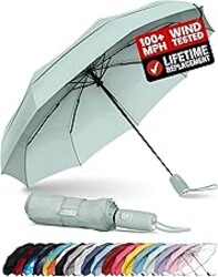 Repel Windproof Travel Umbrella - Compact & Withstands Winds up to 100MPH , Strongest Premium Auto Folding Umbrella for Rain and Sun - Durable, Light & Portable for Women & Men , Fits Backpack & Cars