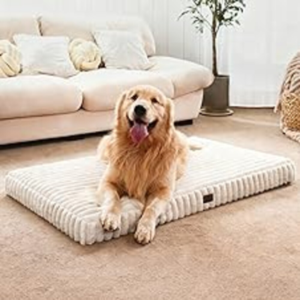 Cozila Dog Beds for Large Sized Dog, Orthopedic Pet Bed with Waterproof Lining, Soft Short Plush Surface & Egg Crate Foam, Machine Washable Pet Bed with Removable Cover & Anti Slip Bottom