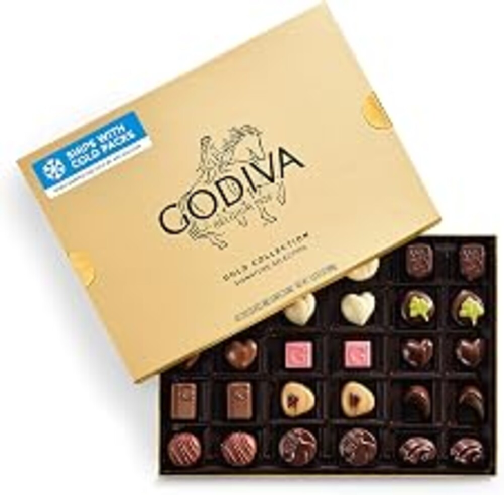 Godiva Gold Assorted Chocolate Gift Box, Belgian Dark and Milk Chocolates with Pralinés, Ganaches & Caramels, Gourmet Gift for Birthdays, Holidays, Kosher, 60 Pc