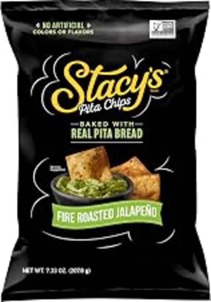 Stacy’s Pita Chips, Fire Roasted Jalapeno, No Artificial Colors or Flavors, 7.33 oz Bag