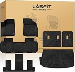 LASFIT Floor Mats & Cargo Liner with Backrest Mat for Chevrolet Chevy Traverse 2018-2023/Traverse Limited 2024 Only 7 Seats (2nd Row Bucket Seats), All Weather TPE Custom Fit Car Floor Mats Full Set