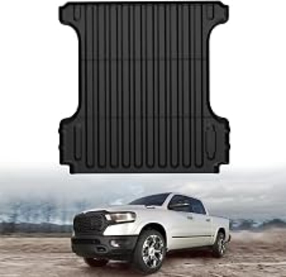LASFIT 5.7FT Truck Bed Mat for Ram 1500/1500 RHO 2019-2026 & RAM 1500 New Body 2019-2024 Short Bed (5FT7 / 67.4inches) Not for Rambox, All Weather Custom Fit Truck Cargo Bed Liner, Black