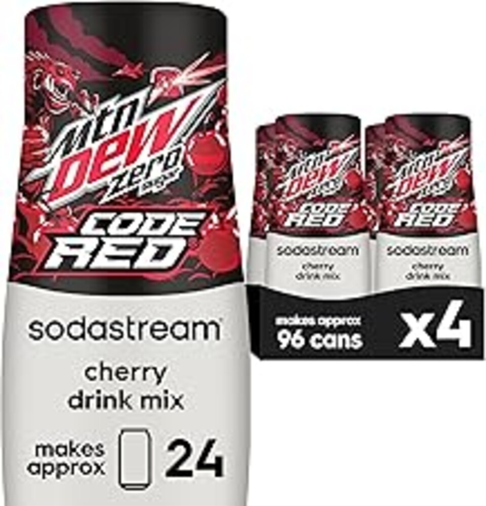 SodaStream MTN Dew Code Red Zero Sugar Drink Mix (440ml, Pack of 4)