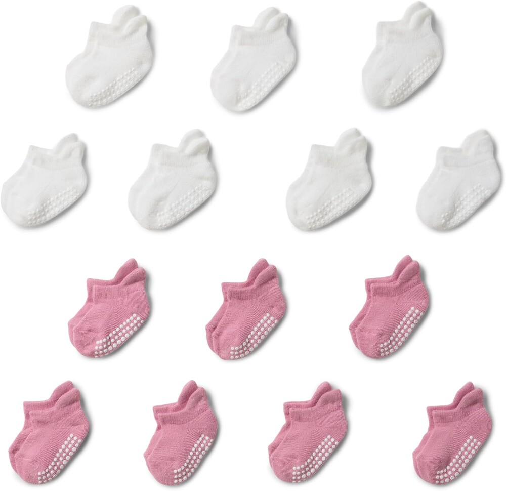 Amazon Essentials Unisex Babies' Non Slip Grip Low Cut Socks