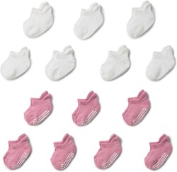 Amazon Essentials Unisex Babies' Non Slip Grip Low Cut Socks