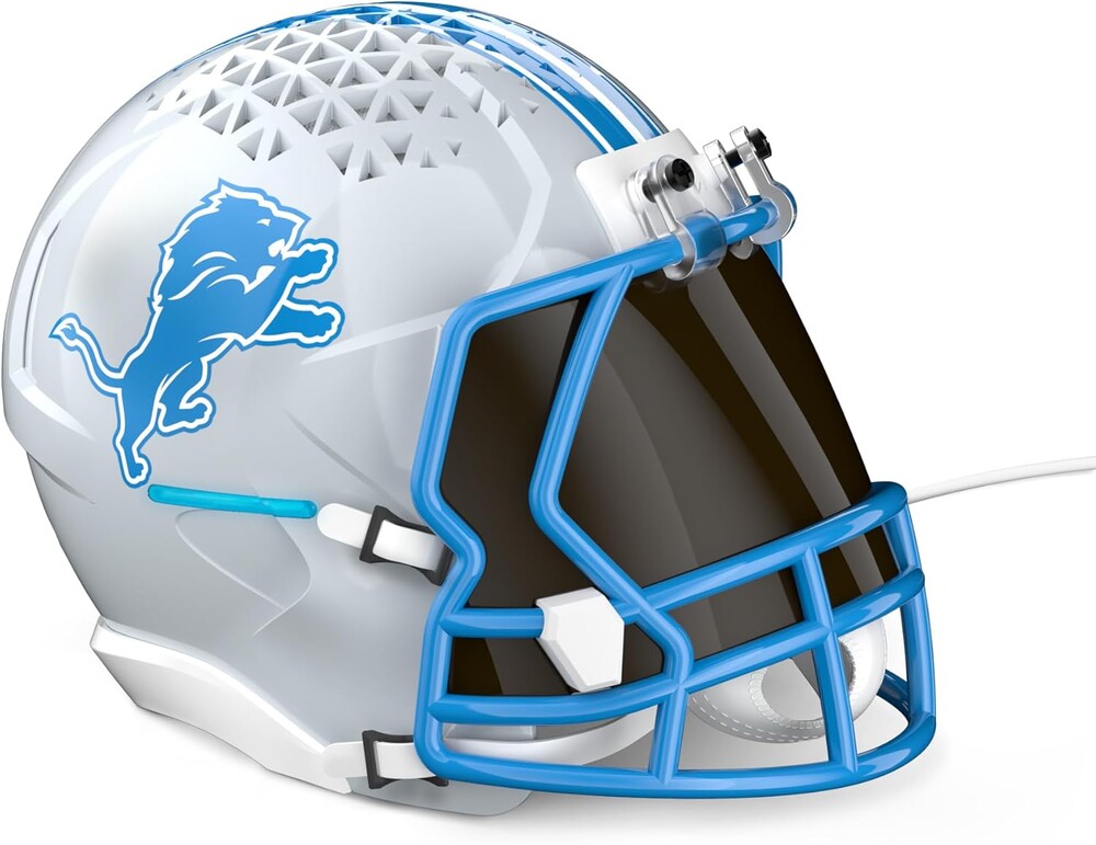 NFL Echo Dot Bundle: Includes Echo Dot | Charcoal and Limited-Edition NFL Helmet Stand | Detroit Lions