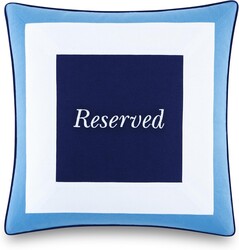 kate spade new york Saved You A Spot Reversible Decorative Pillow, 20" x 20" Throw Pillow for Bed or Sofa, Cotton and Linen Cover, Blue