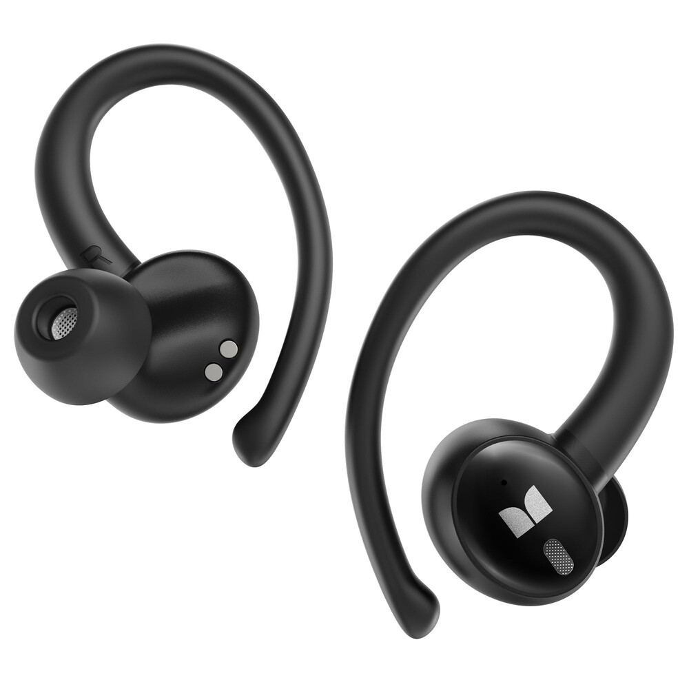 Monster N-Lite 216 Wireless Earbuds, Sports Earbuds with Earhooks, Noise Cancelling Headset, Stereo Deep Bass Over Ear Buds 48H Playtime, IPX6 Waterproof Earphones for Sports/Running/Workout（Black）