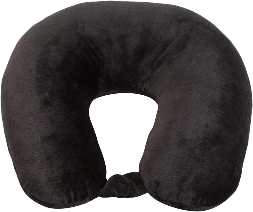 Wolf Essentials Adult Cozy Soft Microfiber Neck Pillow for Travel – Compact, Machine Washable - Perfect for Airplane, Car, or Home Use - Filled and Finished in The USA – Black