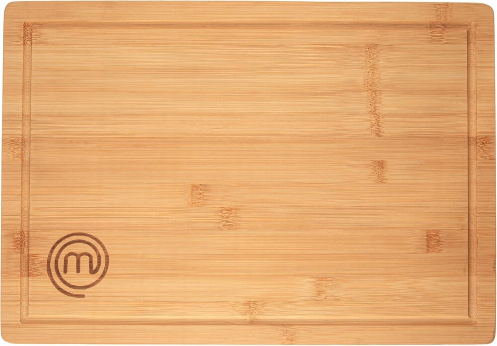 MasterChef Bamboo Cutting Board for Kitchen, Butcher Block Countertop, Large Chopping Board Wood 18" x 12", Natural, Organic & Food Safe Surface, Reversible Wooden Cutting Board with Juice Groove