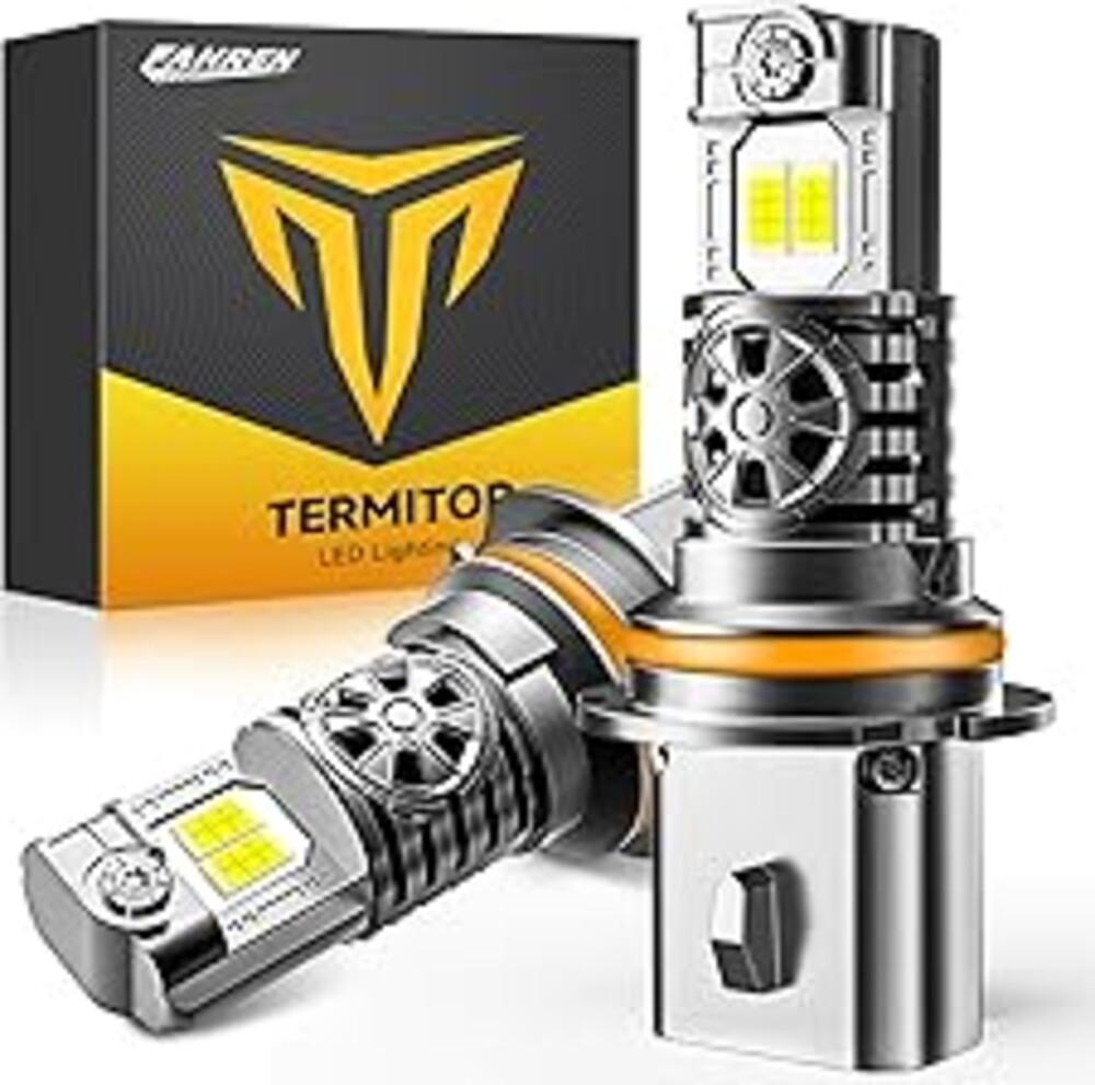Termitor 2026 Latest 9007/HB5 Light Bulbs, 50,000LM Brightness High/Low Beam, 1:1 Mini Size 6500K Cool White IP68 Waterproof Automotive 9007 Fog Lights, 3-Minute Plug and Play Installation, Pack of 2