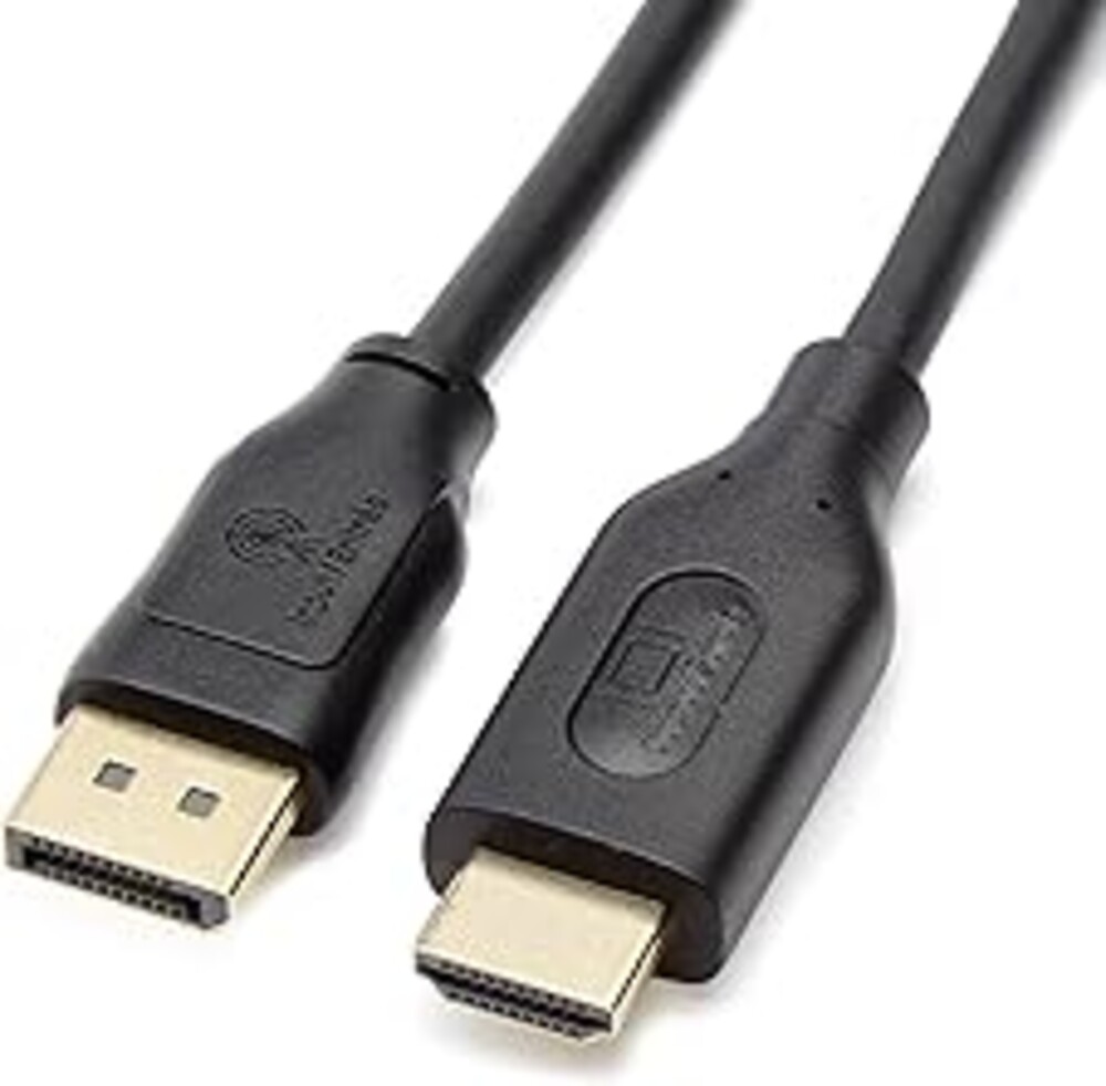Amazon Basics DisplayPort to HDMI Display Cable, Uni-Directional, 4K@30Hz, 1920x1200, 1080p, Gold-Plated Video and Audio Plugs, 6 Foot, Black, 10-Pack