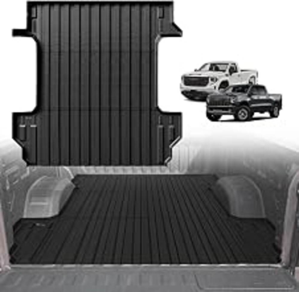 TripleAliners Truck Mat Compatible with 2019-2026 Chevy Silverado/GMC Sierra 1500 5.8FT Accessories, Truck Bed Mat Heavy Duty Custom Fit All Weather Protection TPE Pickup Bed Liner