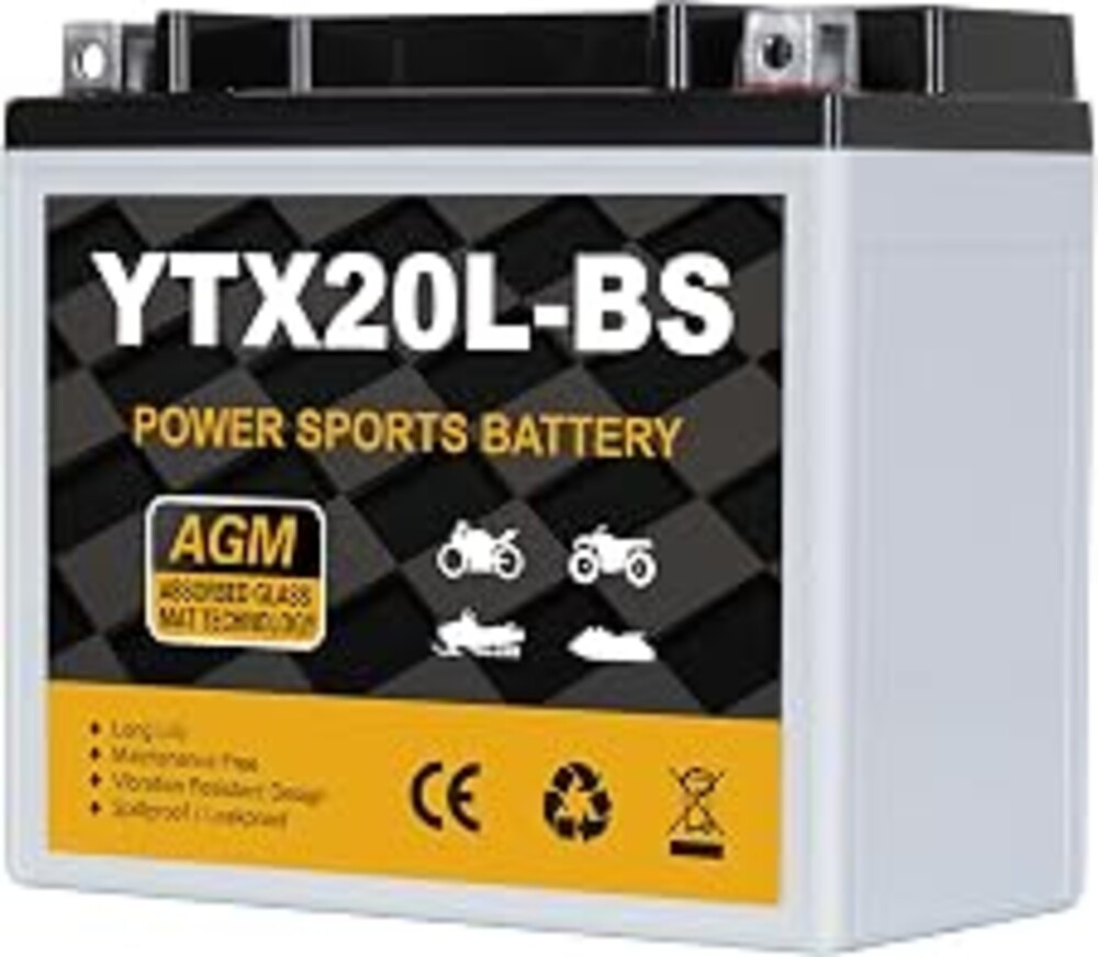 Daakmax YTX20L-BS 12V 18Ah Motorcycle Battery, 310CCA Sealed AGM Maintenance Free Powersport Battery, Replacement for ATV, UTV, Harley, Scooter
