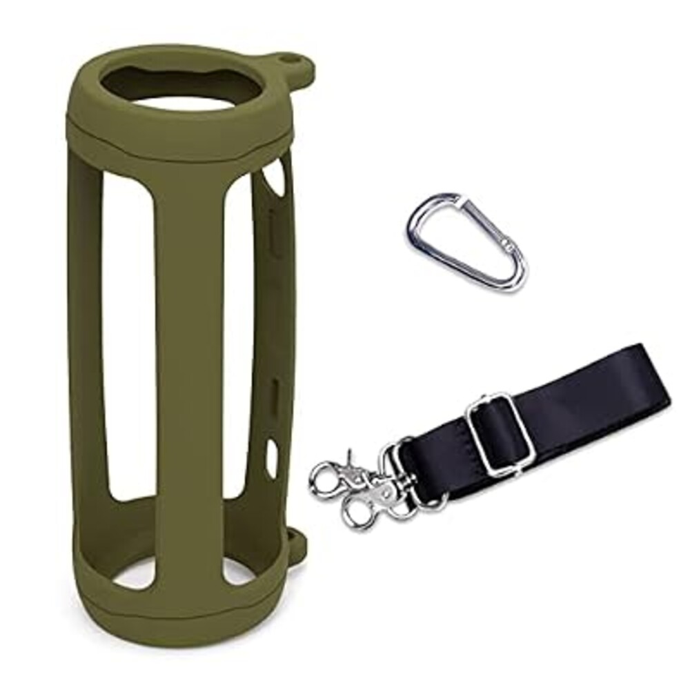 LTGEM Silicone Case Compatible with JBL Flip 6 Portable Bluetooth Speaker, Hard Shell Travel Carrying Storage Bag with Extra Carabiner and Strap - Green(Case Only)