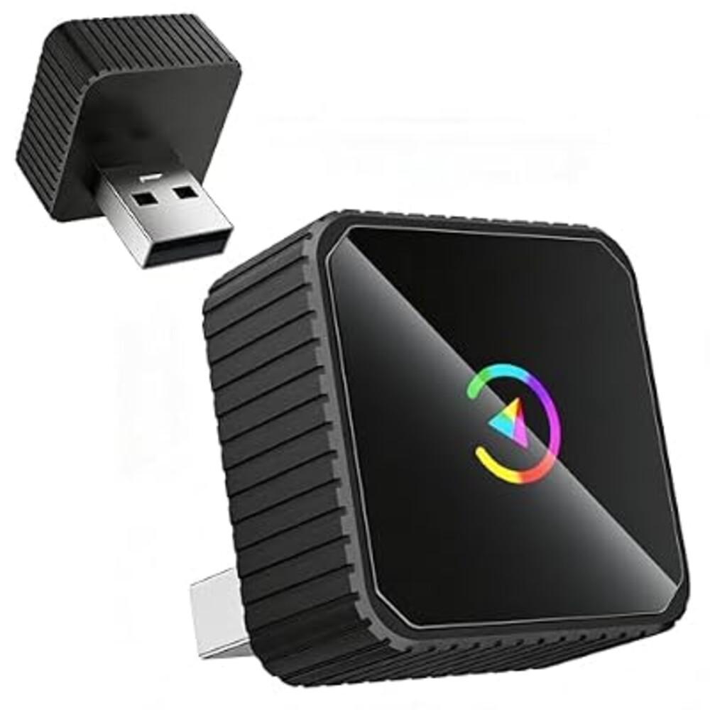 Wireless CarPlay Adapter, 2-in-1 Mini CarPlay & Android Auto Wireless Adapter, Plug & Play, Auto Connect, Car Accessories, Car Play Dongle Compatible with iPhone & Android