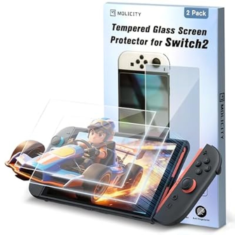 Molicity Screen Protector for Nintendo Switch 2 [7.9''] 2025 Tempered Glass, Accessories, Bubble Free, Anti-Scratch, Touch Sensitive, Ultra-Clear [2Pack]