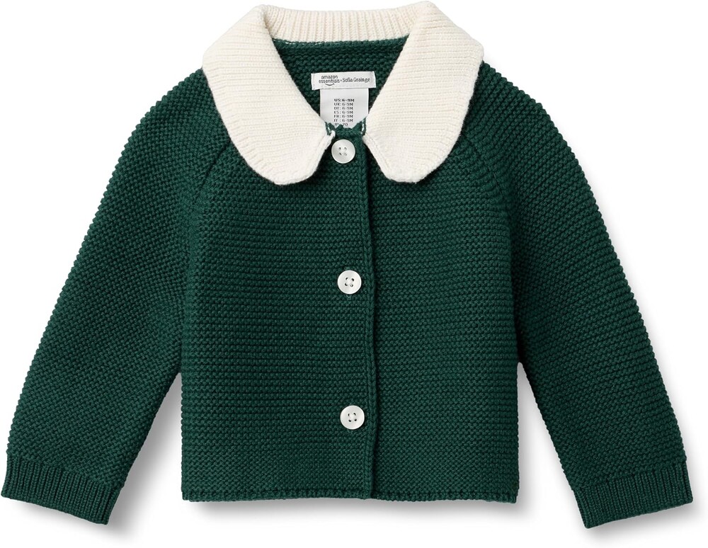 Amazon Essentials x Sofia Grainge Unisex Toddlers and Babies' Peter Pan Collar Sweater Jacket