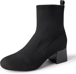 Amazon Essentials Women's Knit Stretch Block Heel Ankle Boots