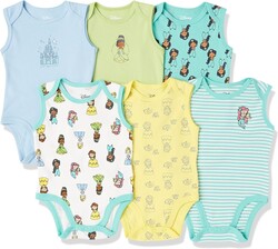Amazon Essentials Disney | Star Wars | Princess Baby Girls' Sleeveless Bodysuits, Pack of 6