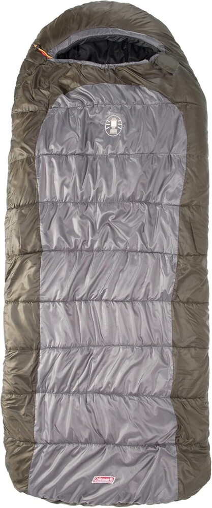 Coleman Big Basin 15°F Big & Tall Sleeping Bag, Cold Weather Sleeping Bag with Snag-Free Zipper & Better Heat Retention, Machine Washable
