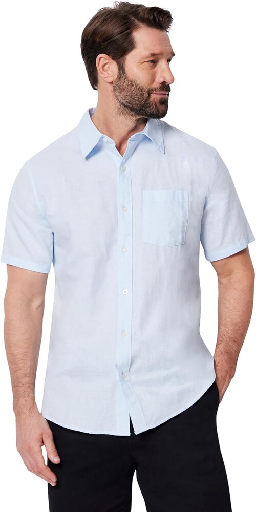 Amazon Essentials Men's Regular Fit Short Sleeve Linen Shirt