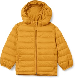 Amazon Essentials Boys' Lightweight Water-Resistant Packable Hooded Puffer Jacket, Insulated, Golden Yellow 2, X-Large