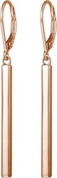 Amazon Collection 18K Yellow Gold or 14K Rose Gold Over Sterling Silver Bar Drop Earrings