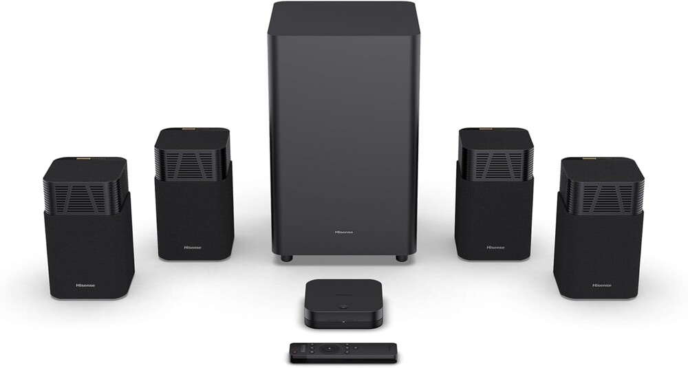 Hisense HT Saturn 4.1.2ch Soundbar with Wireless Subwoofer, Dolby Atmos, DTS:X, Bluetooth 5.3, EzPlay, 4K HDMI Pass Through, Roku TV Ready, HDMI/AUX/ARC/Optical/USB, 5 EQ Modes, Hi Concerto