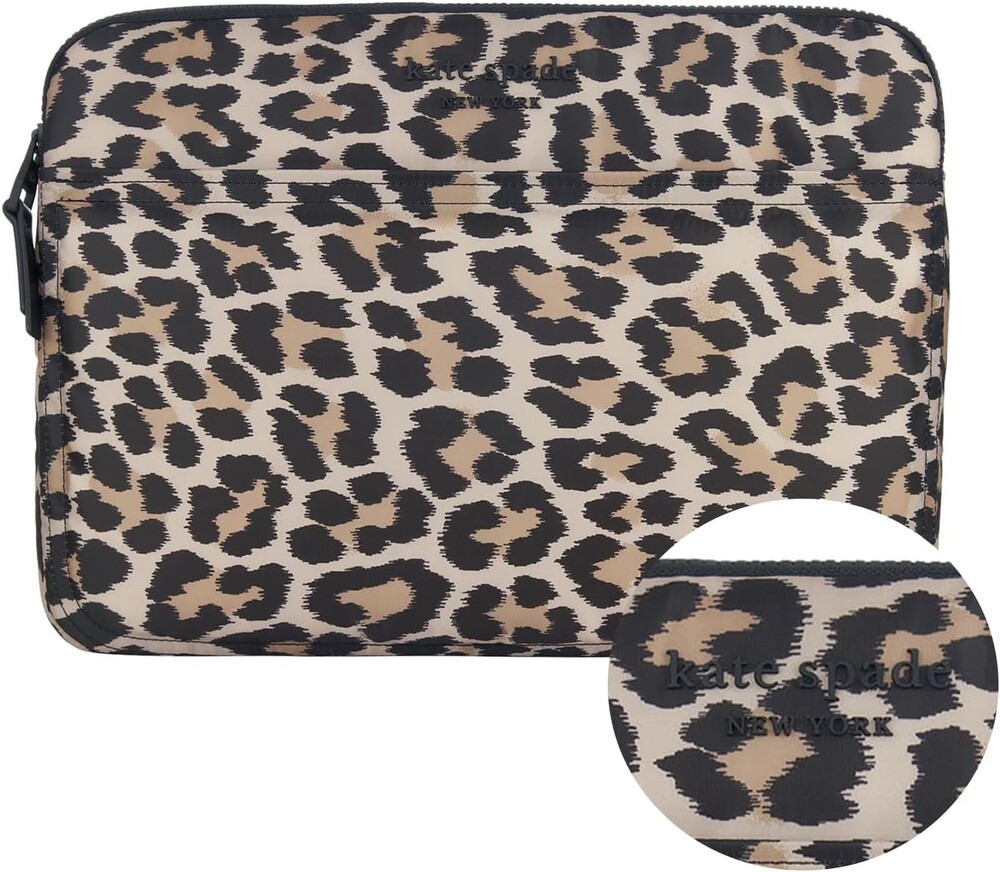 kate spade new york Puffer Laptop Sleeve 14 Inch - Classic Leopard - for 13 to 14 inch MacBook Pro M3 Max/M3/M2/M2/M1 Max/M1 Pro