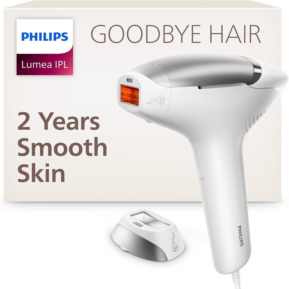 Philips Lumea 7000 Series IPL Hair Removal Device - Permanent Laser Hair Reduction for Women & Men, Easy and Comfortable Use at Home, SenseIQ, Uniquely Curved Attachment for Body, BRI931/03