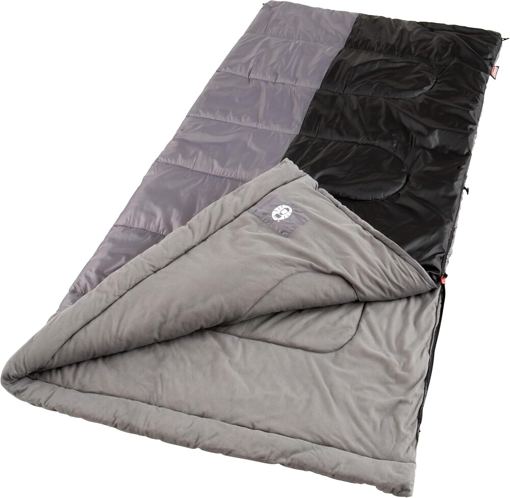 Coleman Biscayne Warm-Weather Sleeping Bag, 40°F Camping Sleeping Bag for Adults, No-Snag 2-Way Zipper for Ventilation with Stuff Sack Included, Fits Adults up to 6ft 4in Tall