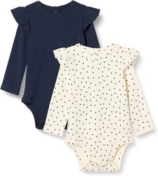 Amazon Essentials Baby Girls' Long-Sleeved Ruffle Bodysuits