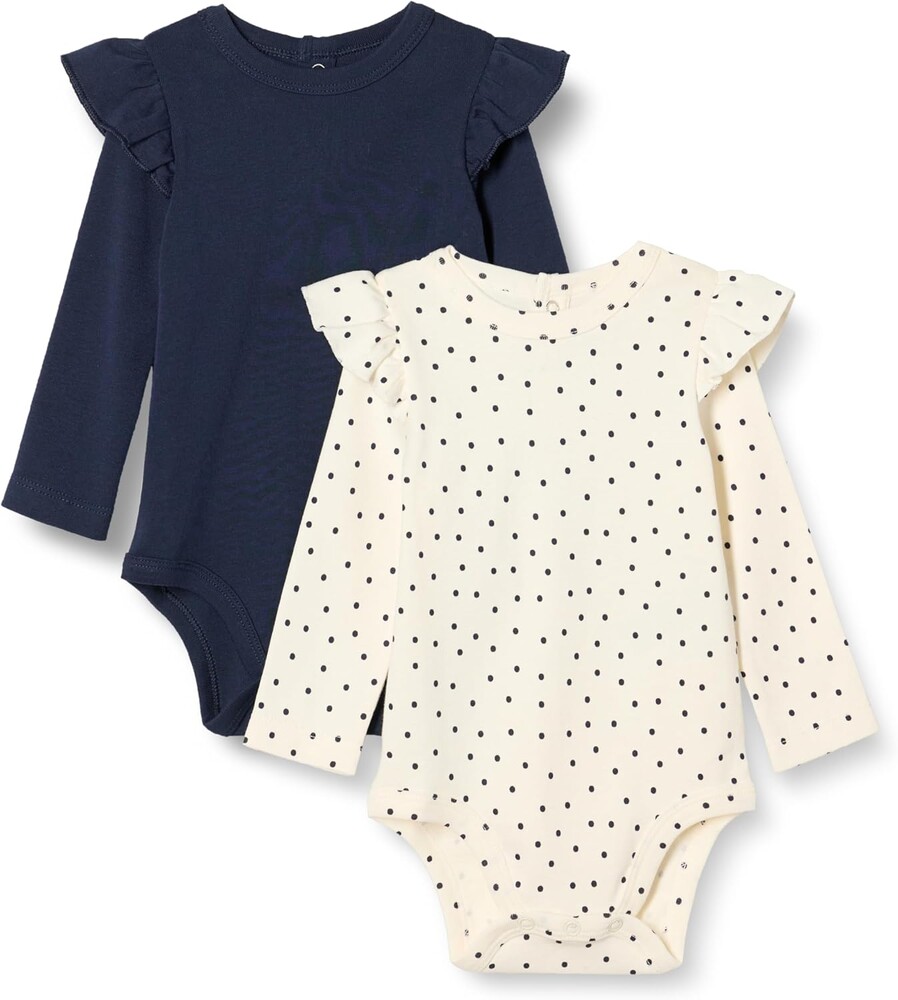 Amazon Essentials Baby Girls' Long-Sleeved Ruffle Bodysuits