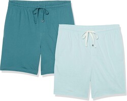 Amazon Essentials Men's 7" Cotton Knit Pajama Shorts, Loungewear, Pack of 2
