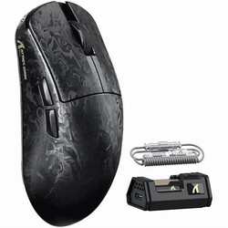 ATTACK SHARK R11 ULTRA Carbon Fiber Wireless 8K PAW3950MAX Gaming Mouse with C06 Ultra LED Cable