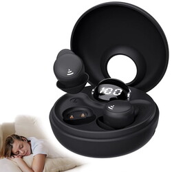 LOBKIN Sleep Ear Buds for Side Sleepers,Mini Wireless Earbuds,25H Playtime,IPX6 Waterproof,for Small Ears Sleeping,Working,Hiking,Black