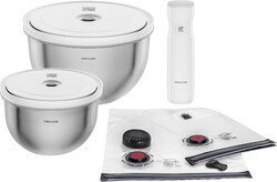 ZWILLING Fresh & Save BOWLS 9-pc Stainless Steel Vacuum Bowl Starter Set, Airtight Food Storage Containers for Meal Prep and Leftovers, Durable, BPA-Free, Stackable