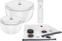 ZWILLING Fresh & Save BOWLS 9-pc Vacuum Glass Bowl Starter Set, Airtight Food Storage and Meal Prep Containers, BPA-Free, Stackable, Reusable