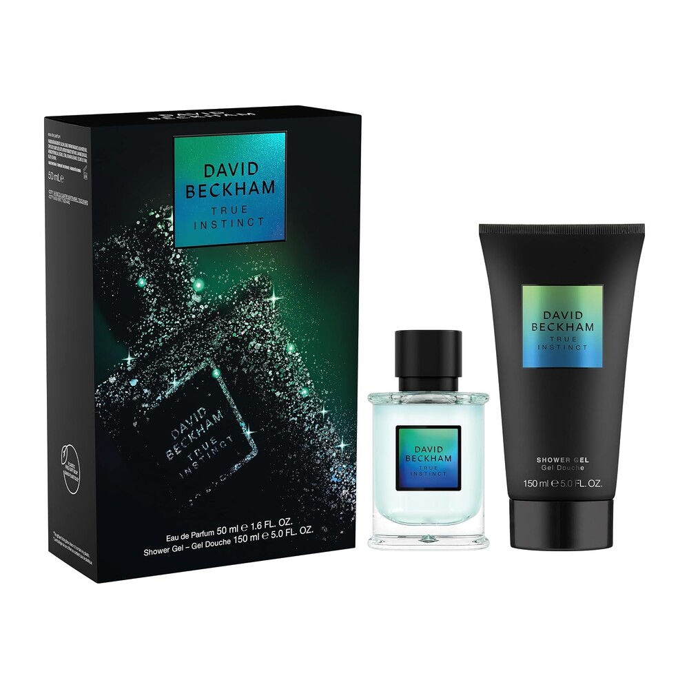 David Beckham True Instict Giftset 1.6 fl oz EDT + 5.0 fl oz Shower Gel, Notes of Pine, Cedarwood, and Vetiver, Men's Fragrance, Long Lasting, Everyday Fragrance,
