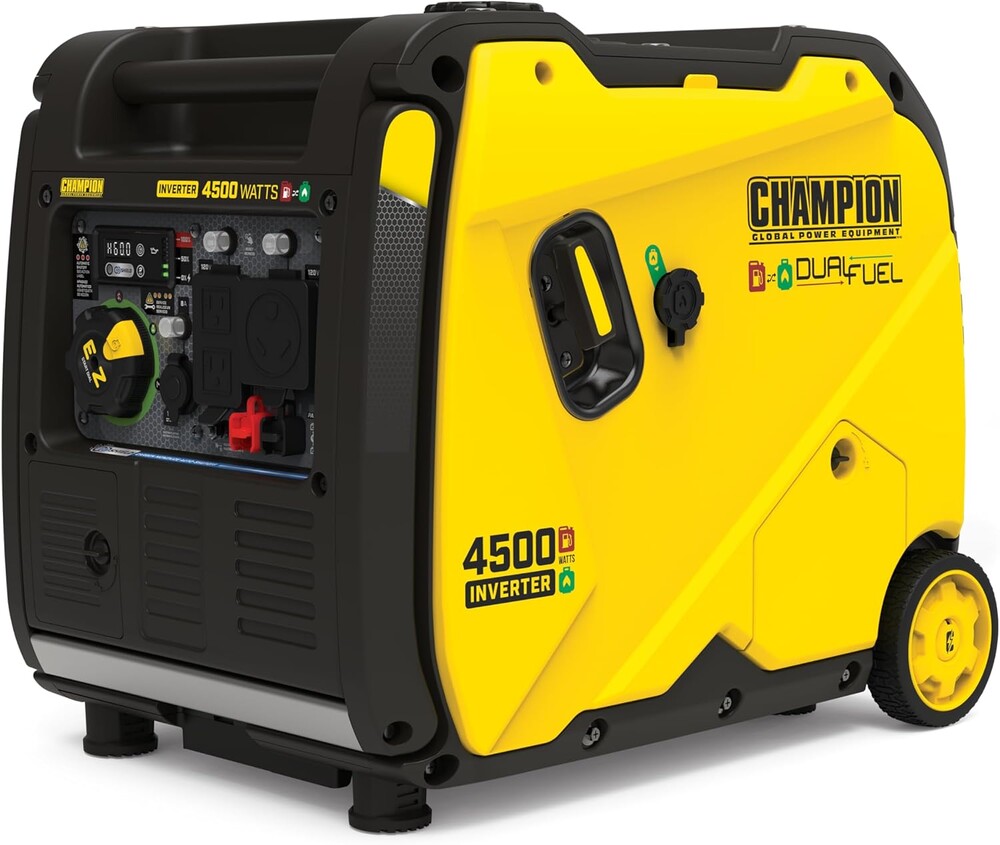 Champion Power Equipment 4500-Watt Electric Start Dual Fuel RV Ready Portable Inverter Generator with Quiet Technology and Free 3-Year Warranty