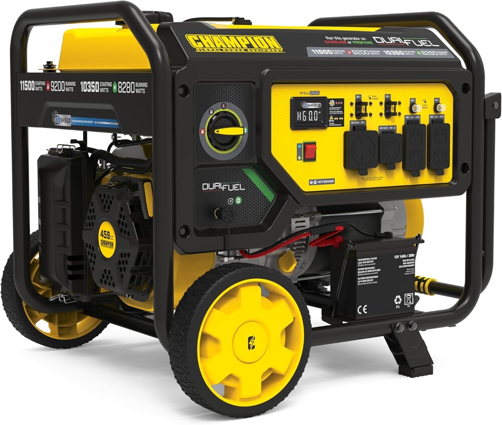 Champion Power Equipment 11,500-Watt Electric Start Dual Fuel Home Backup Portable Generator with Free 3-Year Warranty