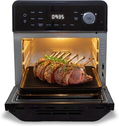 Nuwave 2026 Air Fryer Oven & Grill Comb, Plug-in Powered Grill Plate for True Char Flavor & Marks, 2-Layer Glass Door, Cooler Exterior, 150 Presets, Temp Probe, 500°F, Stainless Steel, 700/1500/1800W