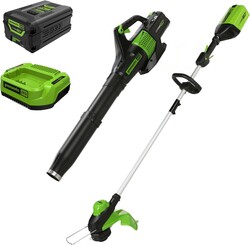 Greenworks 60V Cordless Yard Tool Combo Kit with 4.0Ah Battery & Charger – 13" Dual-Line String Trimmer and 540 CFM Leaf Blower