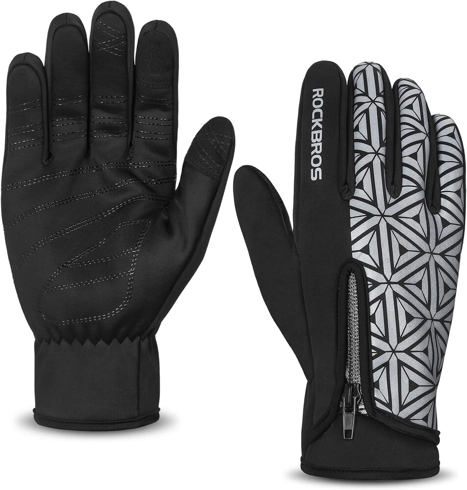 ROCKBROS Winter Cycling Gloves for Men Women Winter Fleece Full Finger Bike Gloves Touch Screen Road Mountain Bicycle Gloves