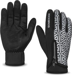 ROCKBROS Winter Cycling Gloves for Men Women Winter Fleece Full Finger Bike Gloves Touch Screen Road Mountain Bicycle Gloves
