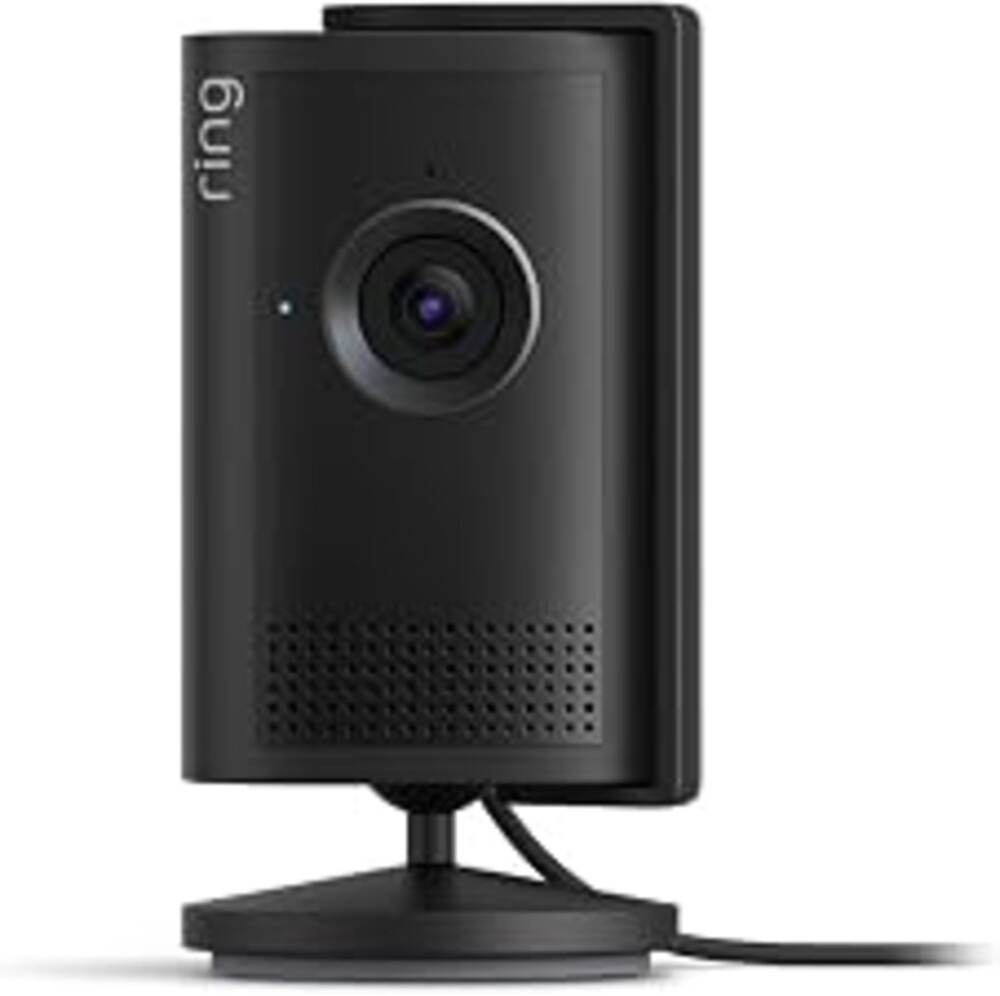 Ring Indoor Cam Plus (newest model), Home or business security, Retinal 2K for crisp, true-to-life video quality, 4x Enhanced Zoom, Low-Light Sight, Black