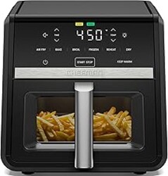 Chefman Air Fryer 9 Qt | TurboFry 7-in-1 High-Powered 450°F Cooking for Crispier and Even Results | XL Basket with Viewing Window | Air Fry, Bake, Broil, Reheat, Dehydrate, Defrost, Keep Warm