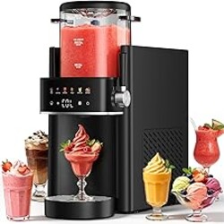 Ranvaira Slushie Machine, Ice Cream Maker, Slushy Machine for Home and Families, No ice needed with Rapid Chill & Temperature Control, Multi-function for Margarita, Frappé, Easy to Clean, Black