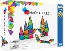 MAGNA-TILES Classic 100-Piece Magnetic Construction Set, The Original Magnetic Building Brand